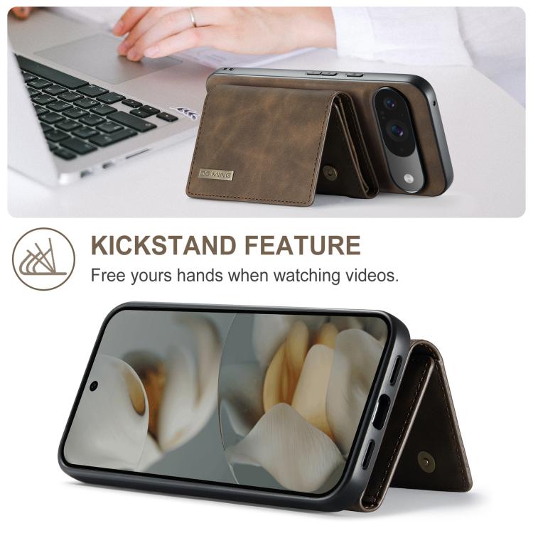 For Google Pixel 10 / 10 Pro DG.MING M1 Series 3-Fold Multi Card Wallet + Magnetic Phone Case