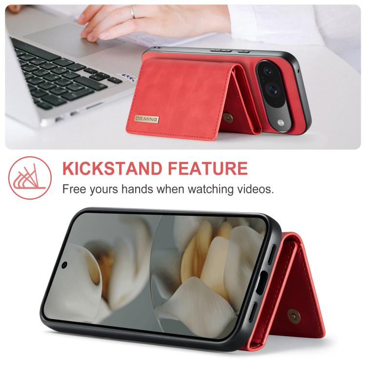 For Google Pixel 10 / 10 Pro DG.MING M1 Series 3-Fold Multi Card Wallet + Magnetic Phone Case