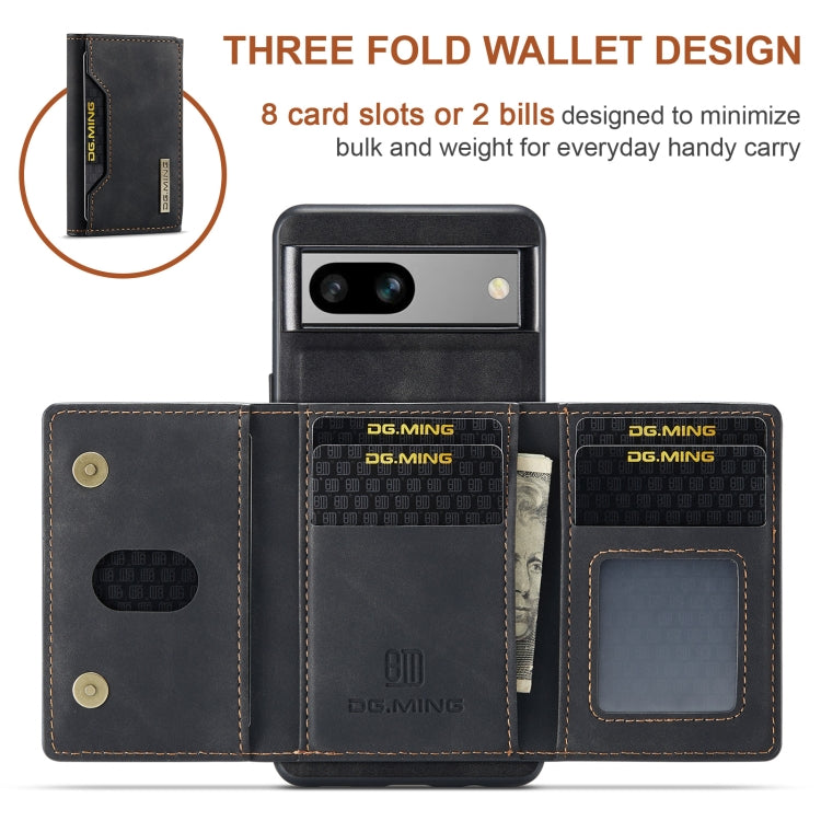 For Google Pixel 8a DG.MING M2 Series 3-Fold Multi Card Bag + Magnetic Phone Case