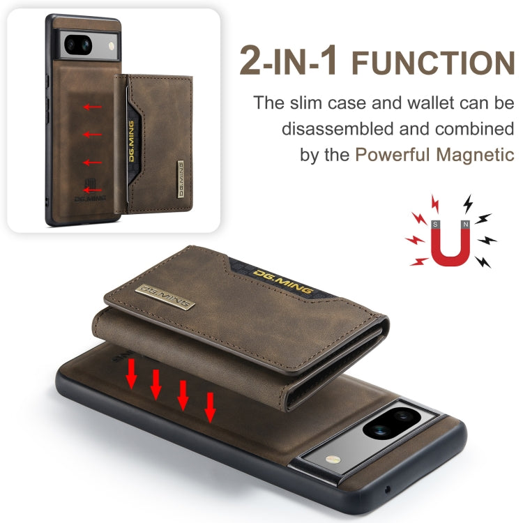For Google Pixel 8a DG.MING M2 Series 3-Fold Multi Card Bag + Magnetic Phone Case