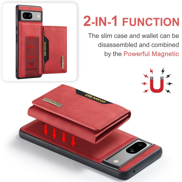 For Google Pixel 8a DG.MING M2 Series 3-Fold Multi Card Bag + Magnetic Phone Case