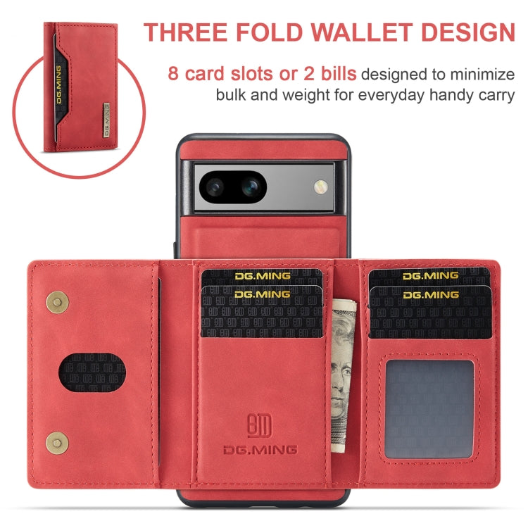 For Google Pixel 8a DG.MING M2 Series 3-Fold Multi Card Bag + Magnetic Phone Case