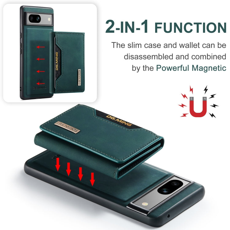 For Google Pixel 8a DG.MING M2 Series 3-Fold Multi Card Bag + Magnetic Phone Case