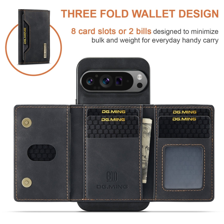 For Google Pixel 9 Pro XL DG.MING M2 Series 3-Fold Multi Card Bag + Magnetic Phone Case