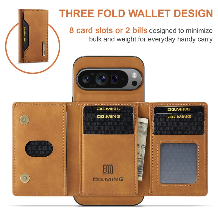 For Google Pixel 9 Pro XL DG.MING M2 Series 3-Fold Multi Card Bag + Magnetic Phone Case