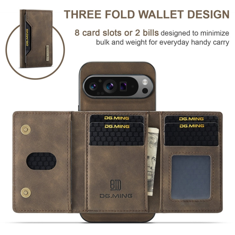 For Google Pixel 9 Pro XL DG.MING M2 Series 3-Fold Multi Card Bag + Magnetic Phone Case