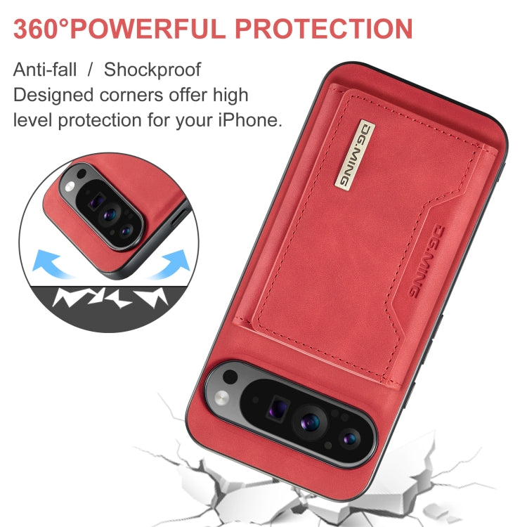 For Google Pixel 9 Pro XL DG.MING M2 Series 3-Fold Multi Card Bag + Magnetic Phone Case