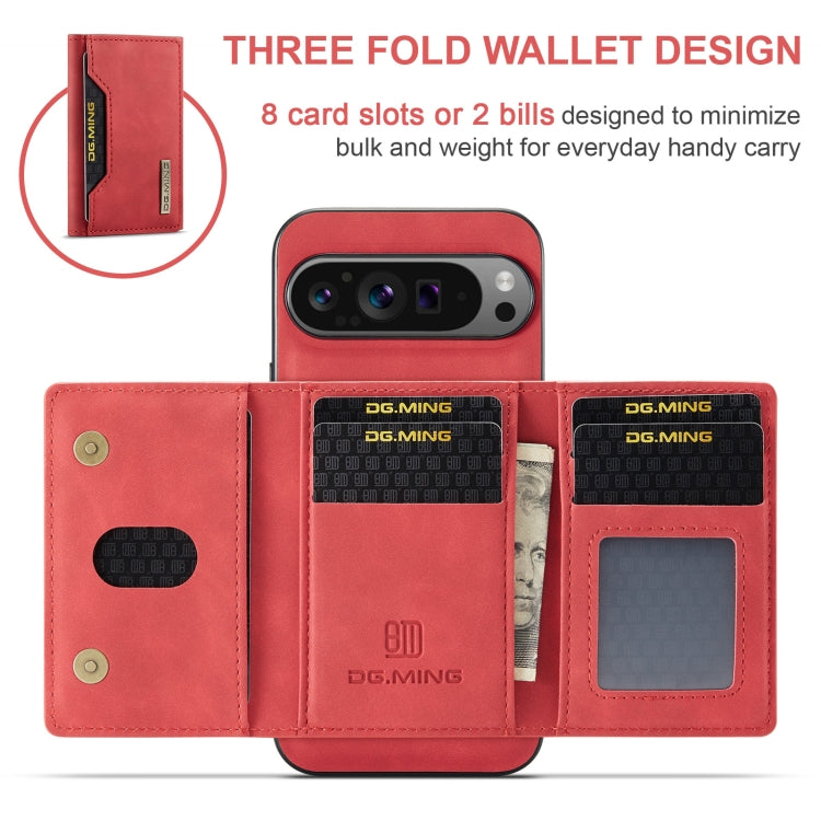 For Google Pixel 9 Pro XL DG.MING M2 Series 3-Fold Multi Card Bag + Magnetic Phone Case