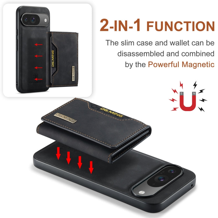For Google Pixel 9 / 9 Pro DG.MING M2 Series 3-Fold Multi Card Bag + Magnetic Phone Case
