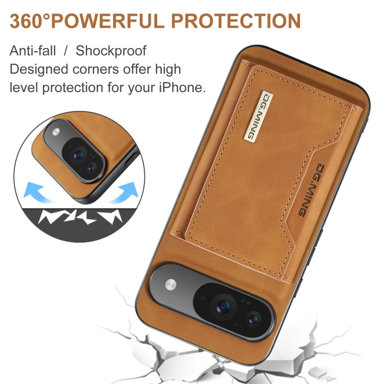 For Google Pixel 9 / 9 Pro DG.MING M2 Series 3-Fold Multi Card Bag + Magnetic Phone Case