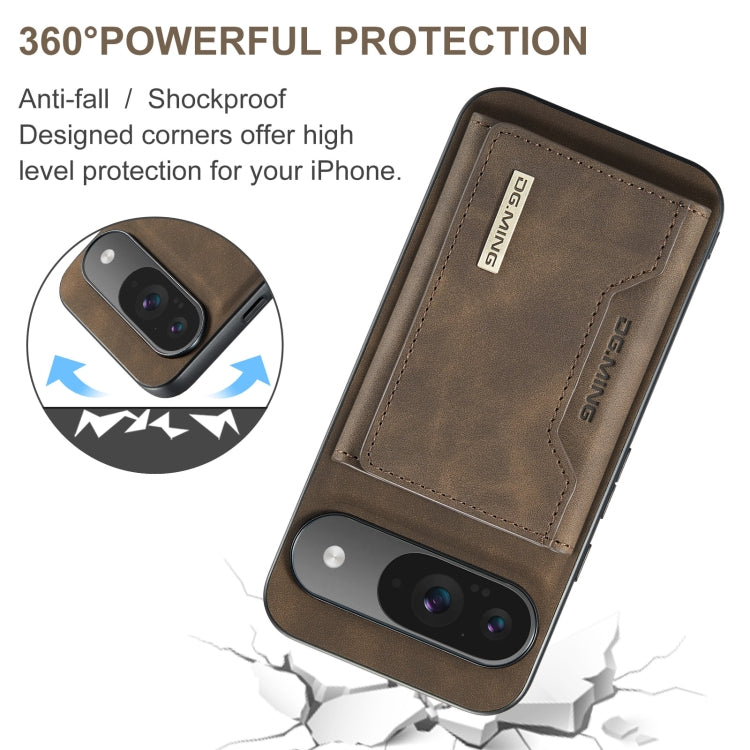 For Google Pixel 9 / 9 Pro DG.MING M2 Series 3-Fold Multi Card Bag + Magnetic Phone Case