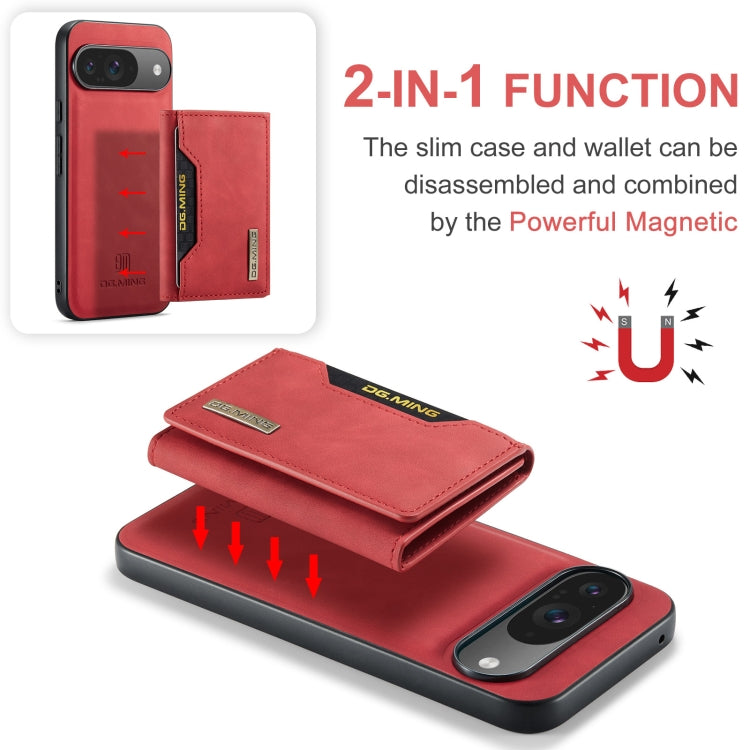 For Google Pixel 9 / 9 Pro DG.MING M2 Series 3-Fold Multi Card Bag + Magnetic Phone Case