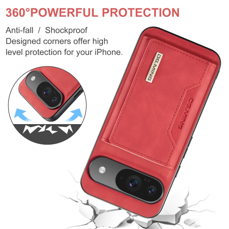For Google Pixel 9 / 9 Pro DG.MING M2 Series 3-Fold Multi Card Bag + Magnetic Phone Case