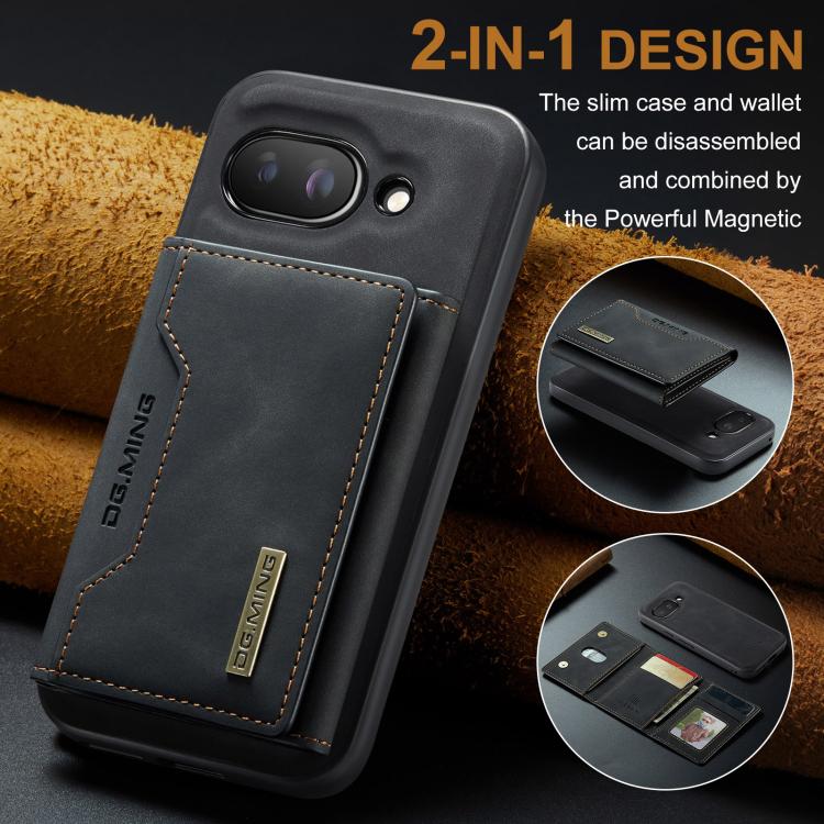 For Google Pixel 9a DG.MING M2 Series 3-Fold Multi Card Bag + Magnetic Phone Case