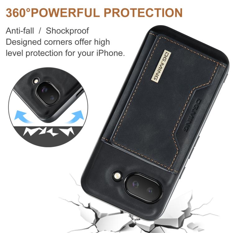 For Google Pixel 9a DG.MING M2 Series 3-Fold Multi Card Bag + Magnetic Phone Case