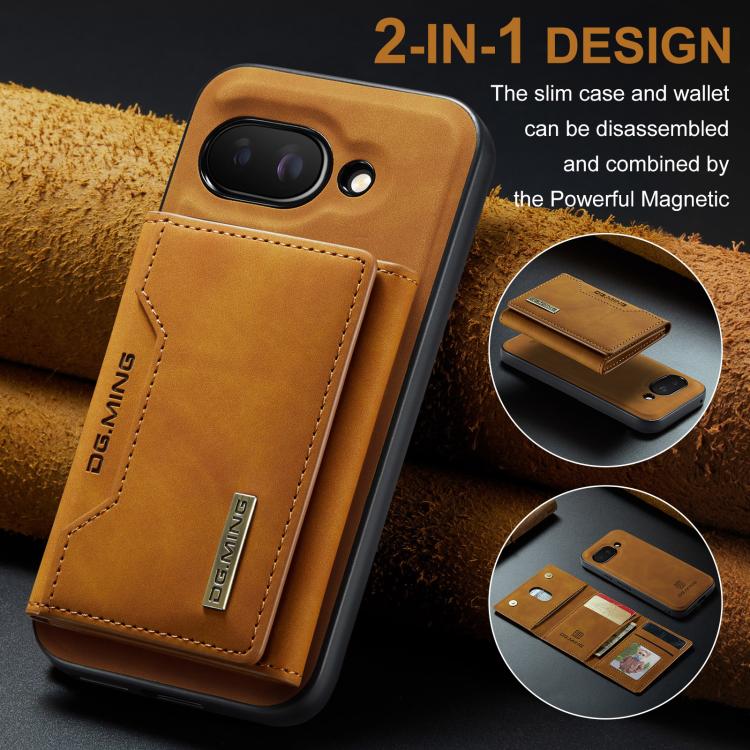 For Google Pixel 9a DG.MING M2 Series 3-Fold Multi Card Bag + Magnetic Phone Case