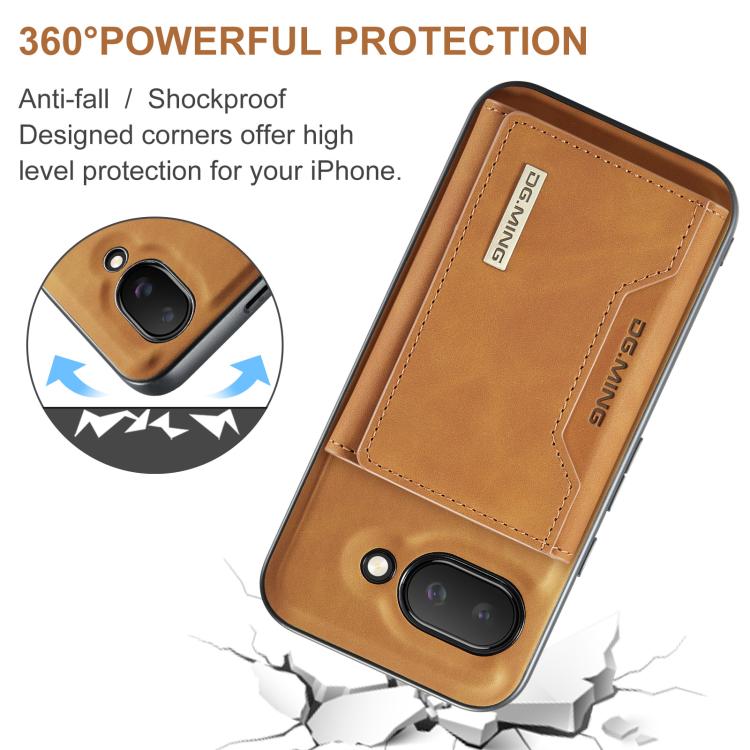 For Google Pixel 9a DG.MING M2 Series 3-Fold Multi Card Bag + Magnetic Phone Case