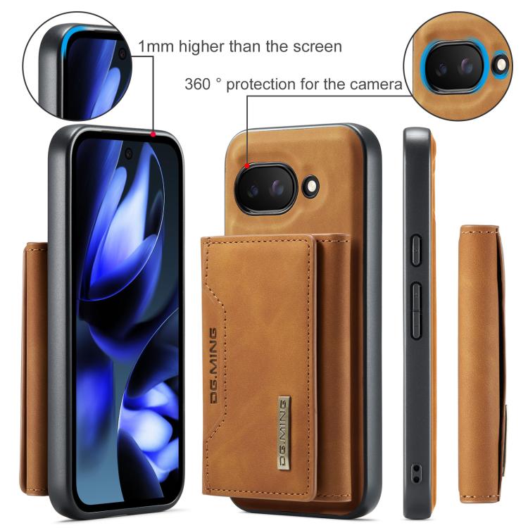 For Google Pixel 9a DG.MING M2 Series 3-Fold Multi Card Bag + Magnetic Phone Case