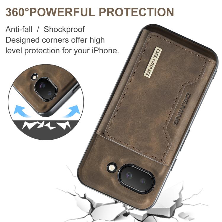 For Google Pixel 9a DG.MING M2 Series 3-Fold Multi Card Bag + Magnetic Phone Case
