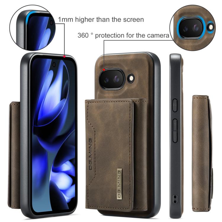 For Google Pixel 9a DG.MING M2 Series 3-Fold Multi Card Bag + Magnetic Phone Case