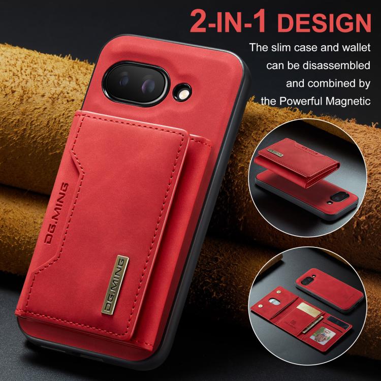 For Google Pixel 9a DG.MING M2 Series 3-Fold Multi Card Bag + Magnetic Phone Case