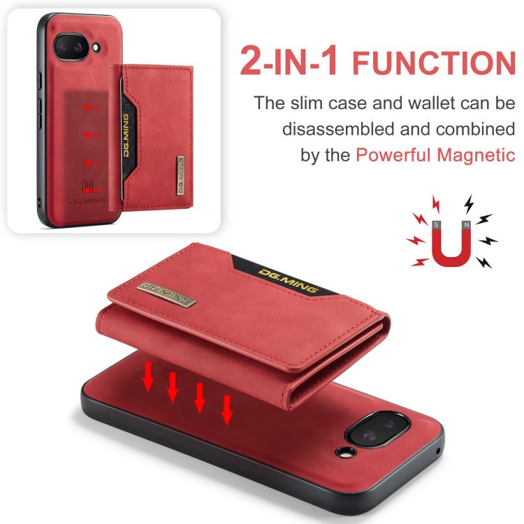 For Google Pixel 9a DG.MING M2 Series 3-Fold Multi Card Bag + Magnetic Phone Case