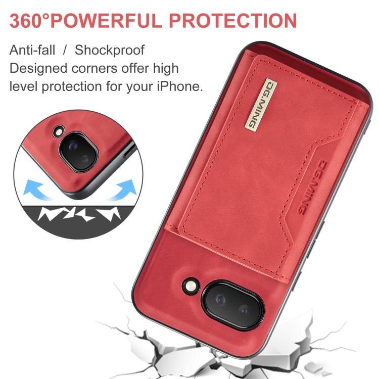 For Google Pixel 9a DG.MING M2 Series 3-Fold Multi Card Bag + Magnetic Phone Case