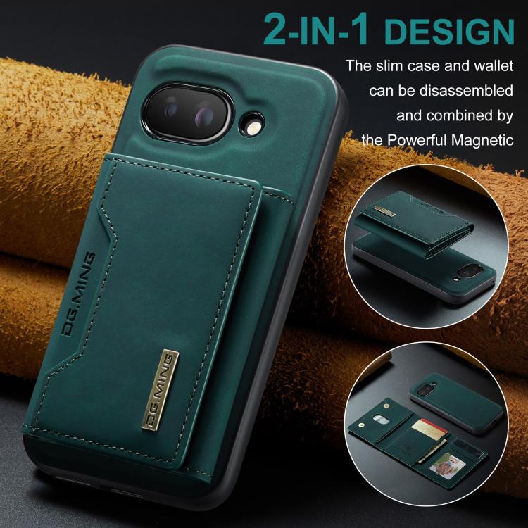 For Google Pixel 9a DG.MING M2 Series 3-Fold Multi Card Bag + Magnetic Phone Case