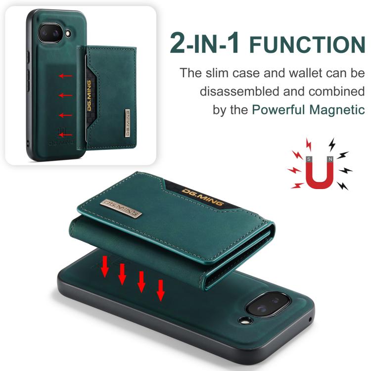 For Google Pixel 9a DG.MING M2 Series 3-Fold Multi Card Bag + Magnetic Phone Case