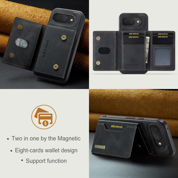 For Google Pixel 10a DG.MING M2 Series 3-Fold Multi Card Bag + Magnetic Phone Case