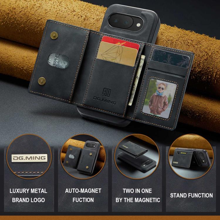 For Google Pixel 10a DG.MING M2 Series 3-Fold Multi Card Bag + Magnetic Phone Case