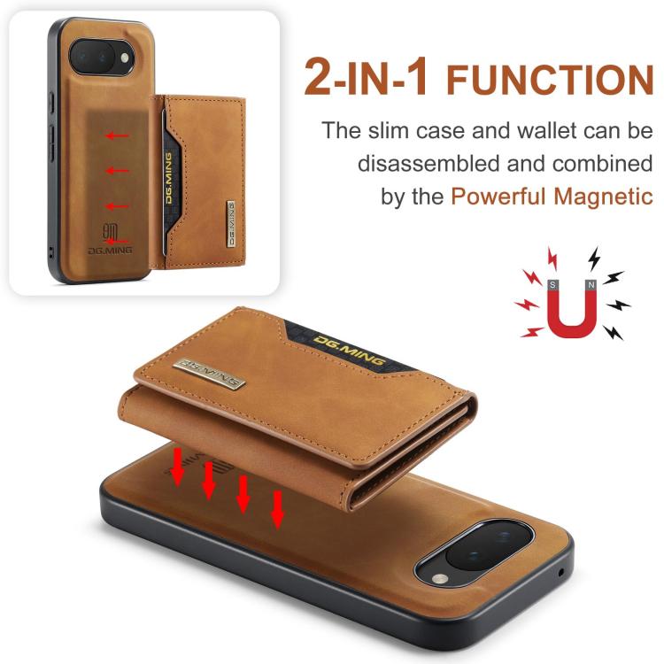 For Google Pixel 10a DG.MING M2 Series 3-Fold Multi Card Bag + Magnetic Phone Case