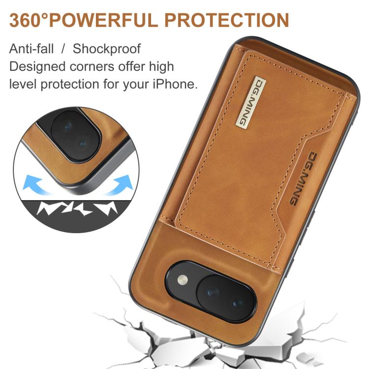For Google Pixel 10a DG.MING M2 Series 3-Fold Multi Card Bag + Magnetic Phone Case