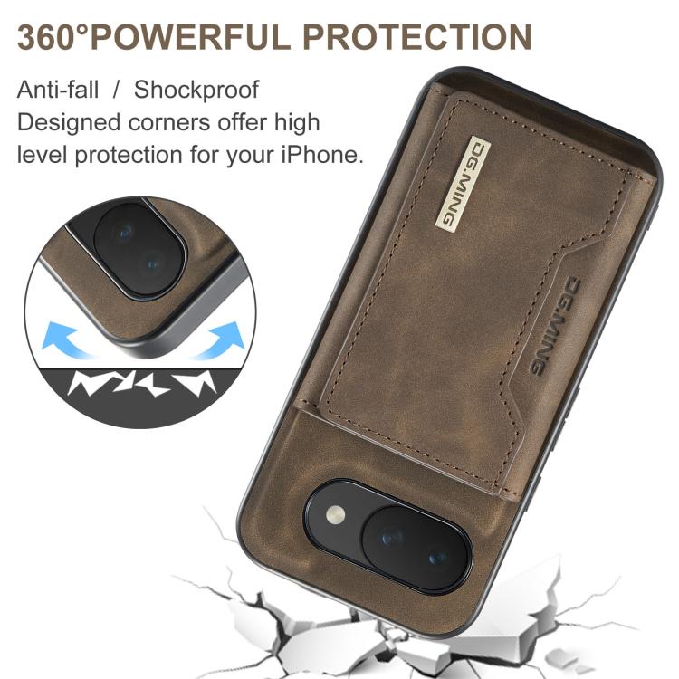 For Google Pixel 10a DG.MING M2 Series 3-Fold Multi Card Bag + Magnetic Phone Case