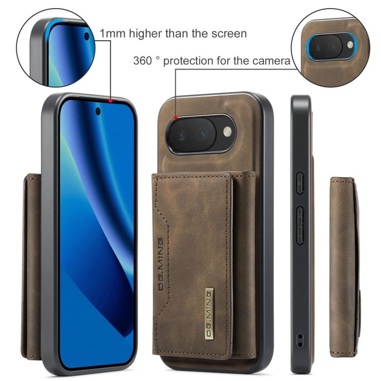 For Google Pixel 10a DG.MING M2 Series 3-Fold Multi Card Bag + Magnetic Phone Case