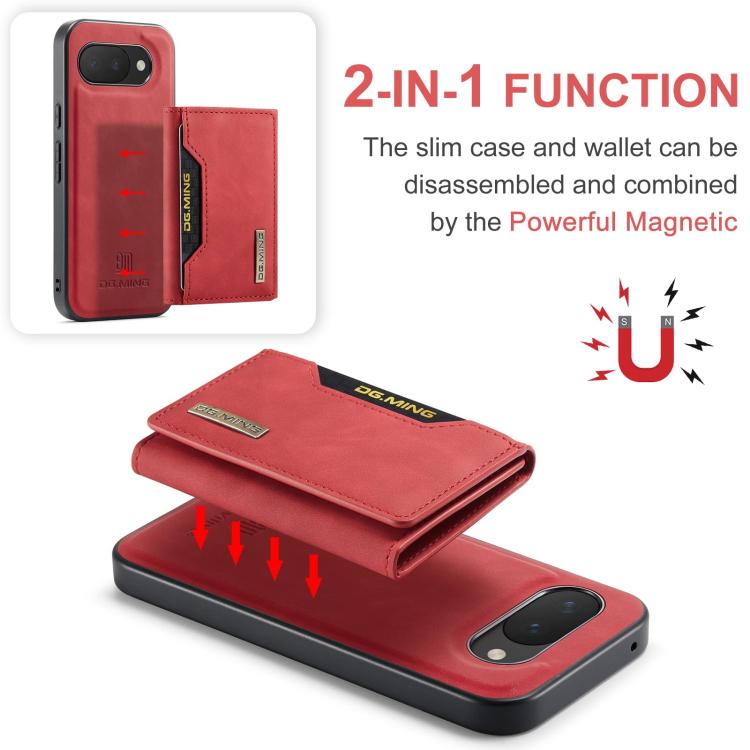 For Google Pixel 10a DG.MING M2 Series 3-Fold Multi Card Bag + Magnetic Phone Case