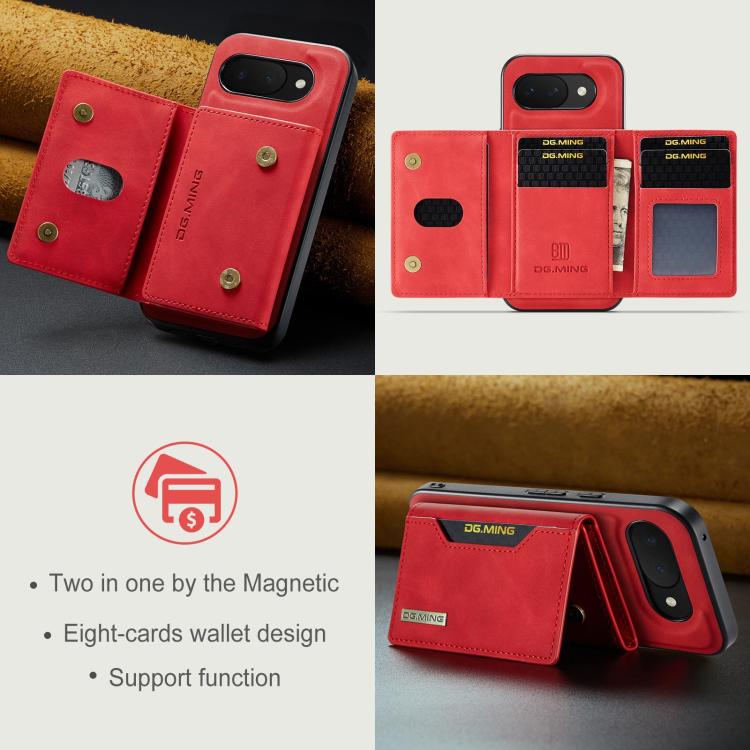 For Google Pixel 10a DG.MING M2 Series 3-Fold Multi Card Bag + Magnetic Phone Case
