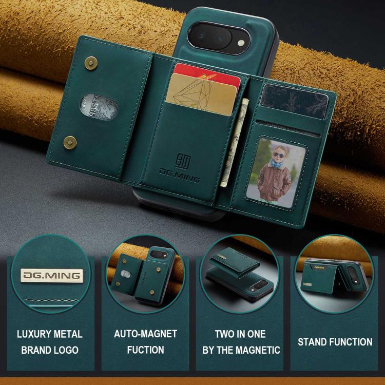 For Google Pixel 10a DG.MING M2 Series 3-Fold Multi Card Bag + Magnetic Phone Case