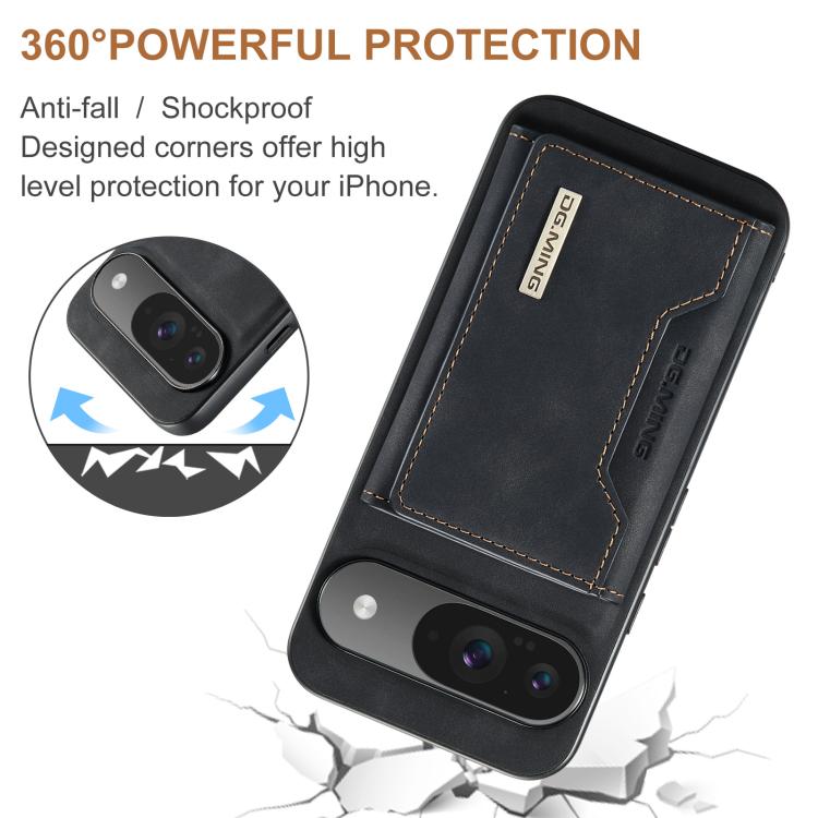 For Google Pixel 10 / 10 Pro DG.MING M2 Series 3-Fold Multi Card Bag + Magnetic Phone Case