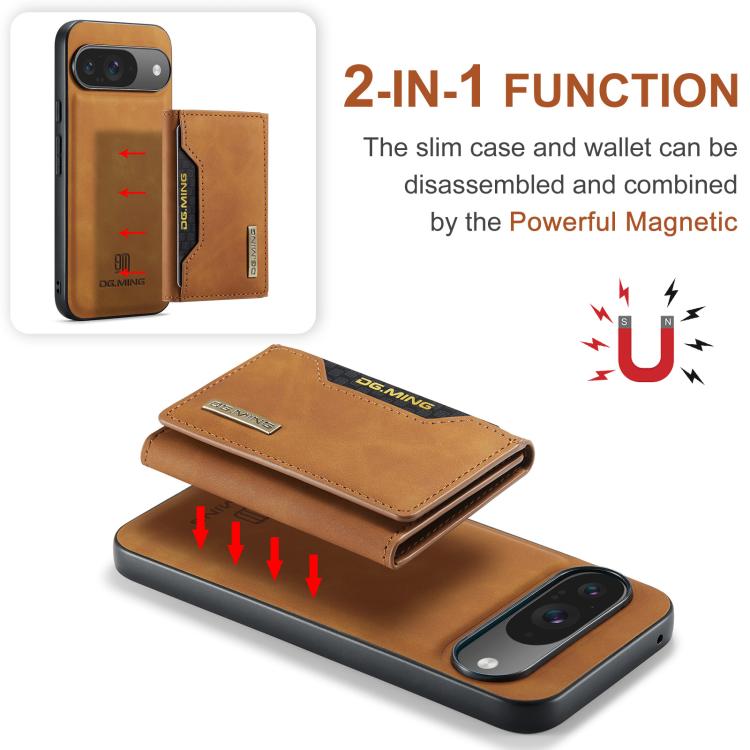 For Google Pixel 10 / 10 Pro DG.MING M2 Series 3-Fold Multi Card Bag + Magnetic Phone Case