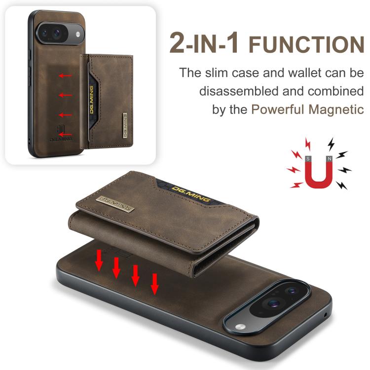 For Google Pixel 10 / 10 Pro DG.MING M2 Series 3-Fold Multi Card Bag + Magnetic Phone Case