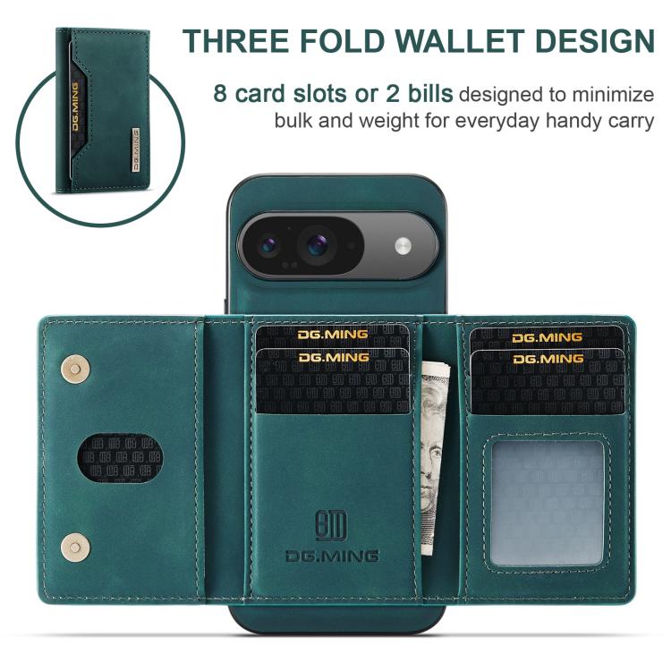 For Google Pixel 10 / 10 Pro DG.MING M2 Series 3-Fold Multi Card Bag + Magnetic Phone Case