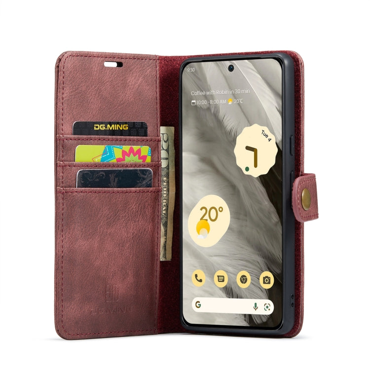 For Google Pixel 8 DG.MING Crazy Horse Texture Detachable Magnetic Leather Phone Case
