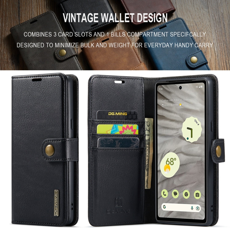 For Google Pixel 8a DG.MING Crazy Horse Texture Detachable Magnetic Leather Phone Case