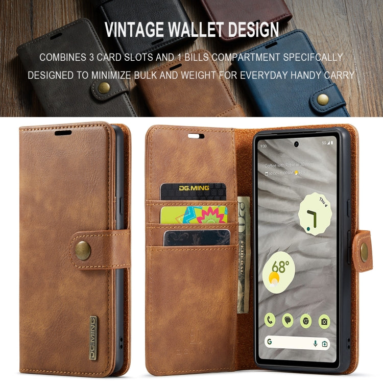 For Google Pixel 8a DG.MING Crazy Horse Texture Detachable Magnetic Leather Phone Case