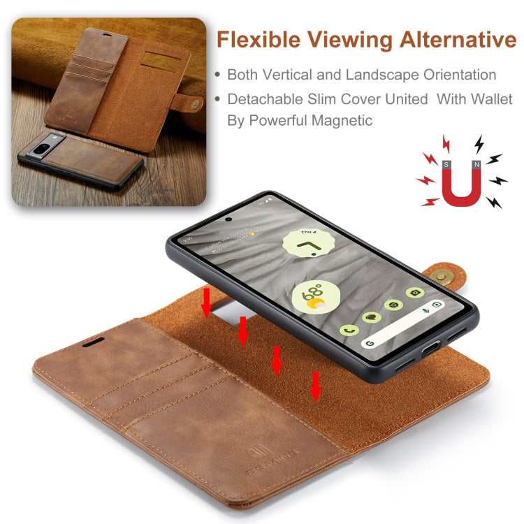 For Google Pixel 8a DG.MING Crazy Horse Texture Detachable Magnetic Leather Phone Case