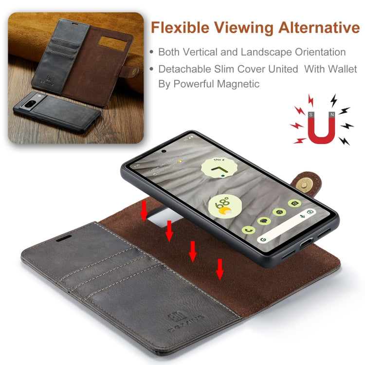 For Google Pixel 8a DG.MING Crazy Horse Texture Detachable Magnetic Leather Phone Case