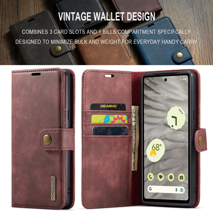 For Google Pixel 8a DG.MING Crazy Horse Texture Detachable Magnetic Leather Phone Case