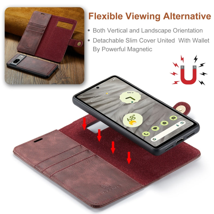 For Google Pixel 8a DG.MING Crazy Horse Texture Detachable Magnetic Leather Phone Case