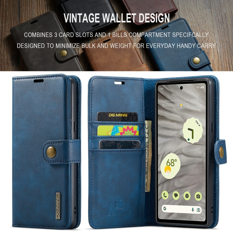 For Google Pixel 8a DG.MING Crazy Horse Texture Detachable Magnetic Leather Phone Case